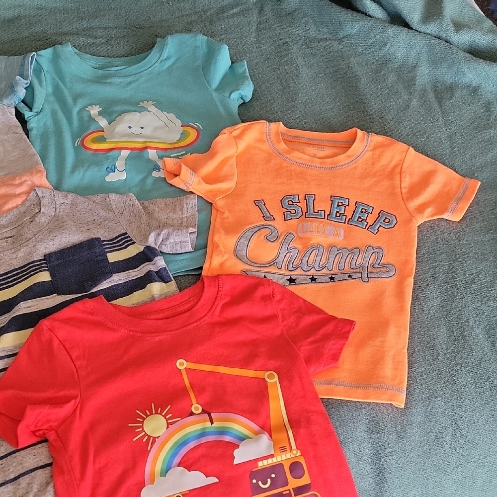 Cat & Jack Blue and Orange Short Sleeve Tees-6 Pack - Picture 3 of 11